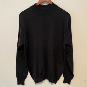 Canali Mens Mock Neck Sweater Charcoal Gray Made in Italy Size 54/M Merino Wool